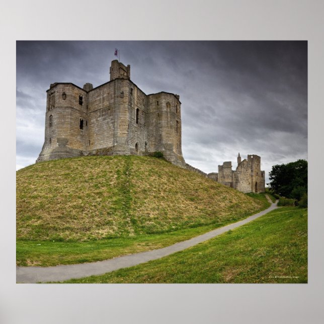 Pôster Castelo Warkworth em Northumberland, Inglaterra (Frente)