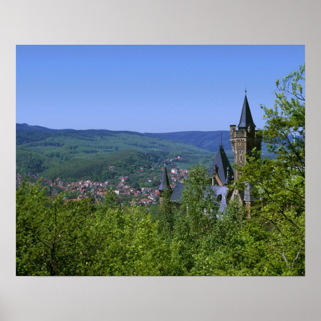 Pôster Castelo, Wernigerode, Saxônia-Anhalt, Alemanha (Frente)