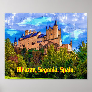 Poster Castle Alcazar, Segóvia, Espanha.