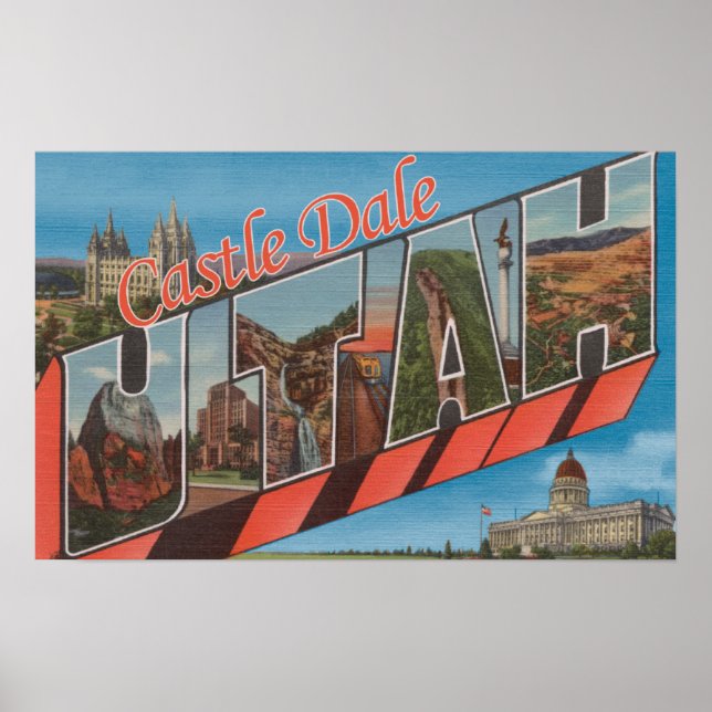 Poster Castle Dale, Utah - Cenas com Letras Grandes (Frente)