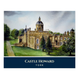 Pôster Castle Howard York England Watercolor Painting