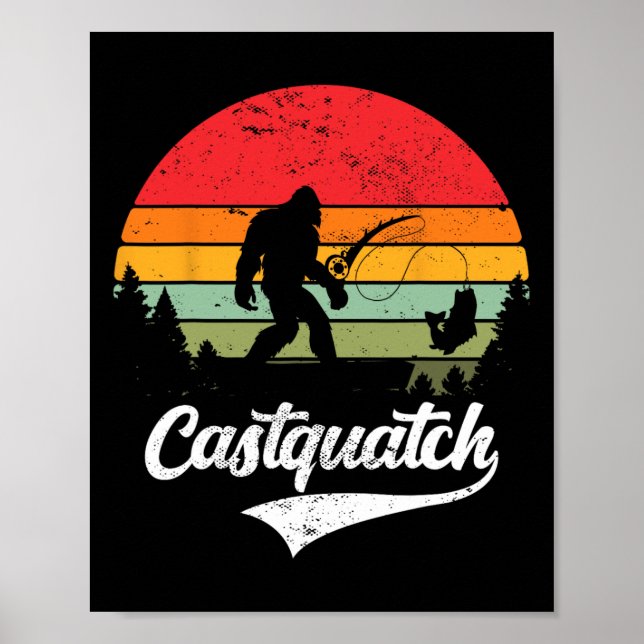 Poster Castquatch Funny B Pescador Memória de Pesca (Frente)