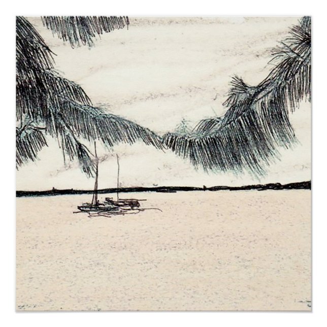 Pôster Casuarina Trees, Long Island Bahamas (Frente)