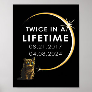 Poster Cat 2024 Eclipse Solar Total Duas Vezes Em Vida