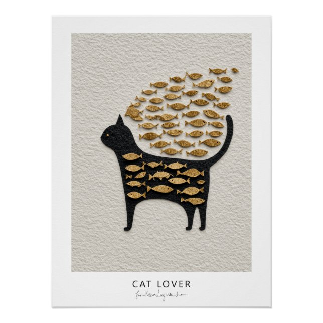 Pôster Cat and Fish v10 (Frente)