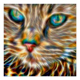 Pôster Cat Art 20" x 20", papel Poster (Semibrilho)