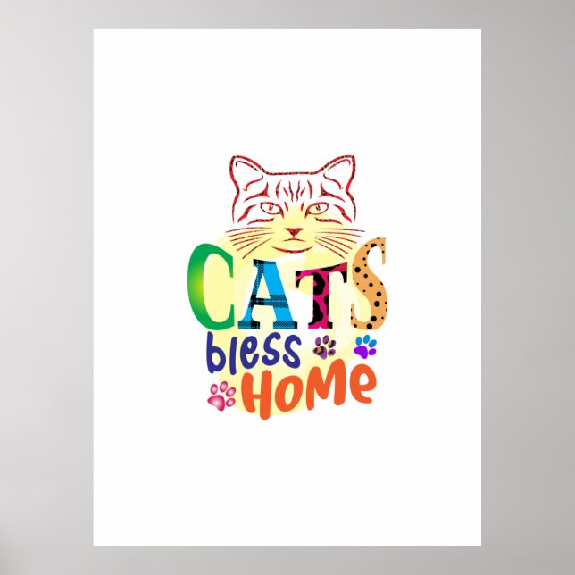 Poster Cat Art Cats Bless Home (Frente)