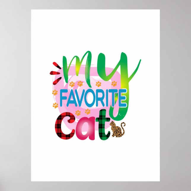 Poster Cat Art Meu Gato Favorito (Frente)