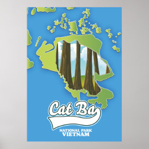 Poster cat ba national park vietnam viagem mapa