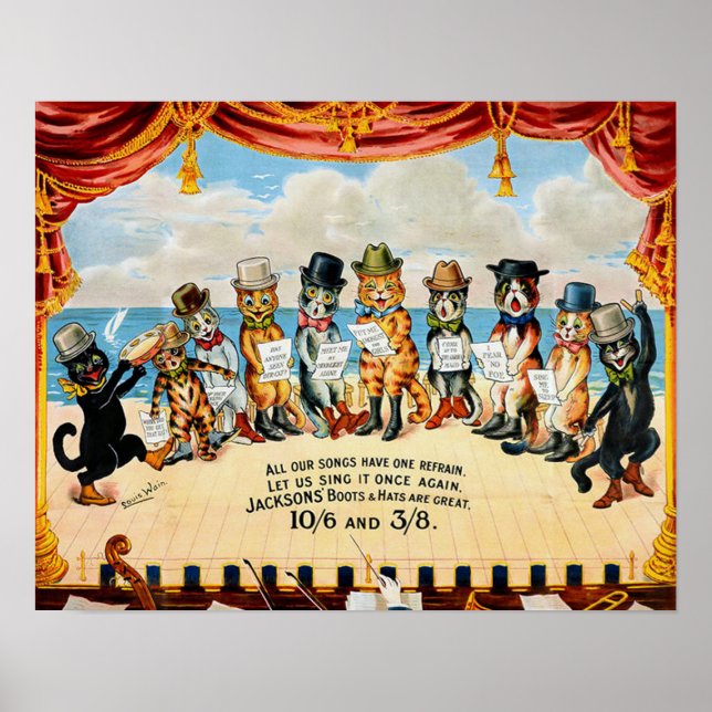 Poster Cat Chorus, Louis Wain (Frente)