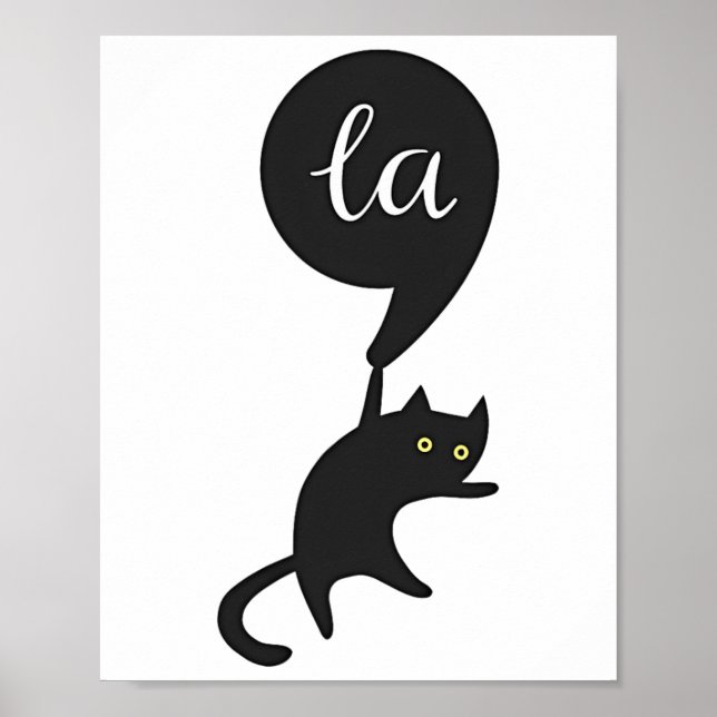 Poster Cat Comma La Kamala Harris Para O Presidente 2024; (Frente)