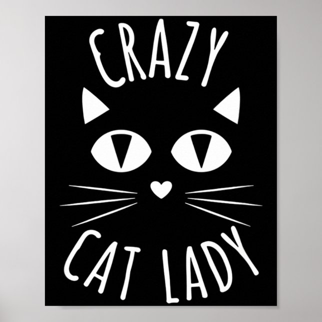 Poster Cat Crazy Cat Lady Funny Cat Lover Mother's Day Bi (Frente)