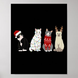 Poster Cat de Natal Divertido Gato Amantes de Gato Gato G
