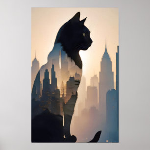 Poster Cat Exposição Dupla Doméstica Pet Animal City Life