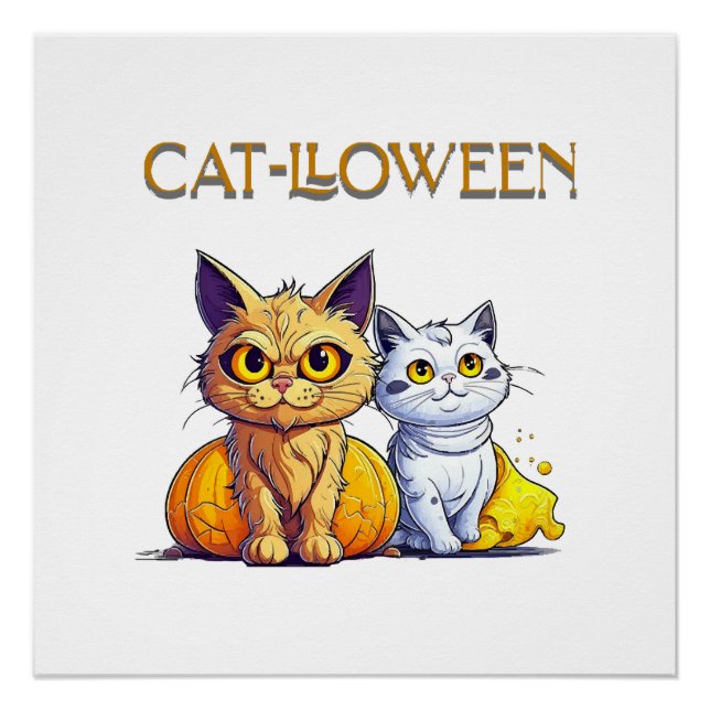 Pôster Cat Halloween (Frente)