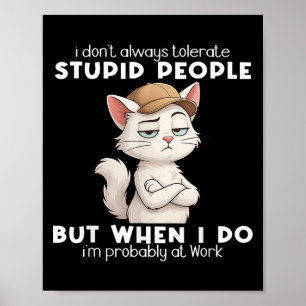 Poster Cat I nem sempre tolera Pessoas estúpidas