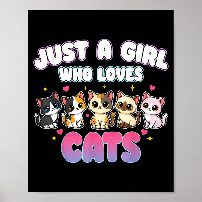 Poster Cat Just A Girl Who Loves Cats  (Frente)