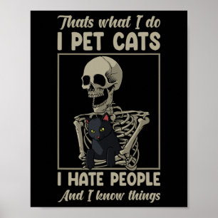 Poster Cat Kitten Lover Grumpy Gatinho Crânio Proprietári