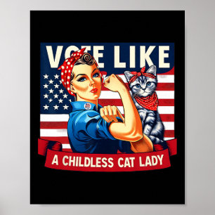 Poster Cat Ladies Está Votando Kamala