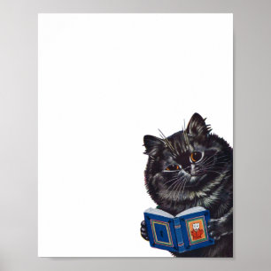 Poster Cat Lendo um Livro, Louis Wain