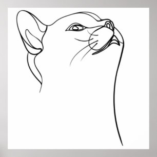 Poster Cat Line Art