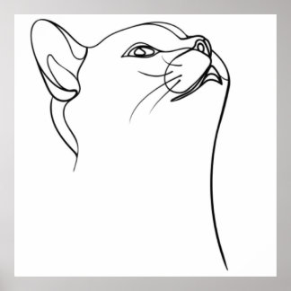 Poster Cat Line Art