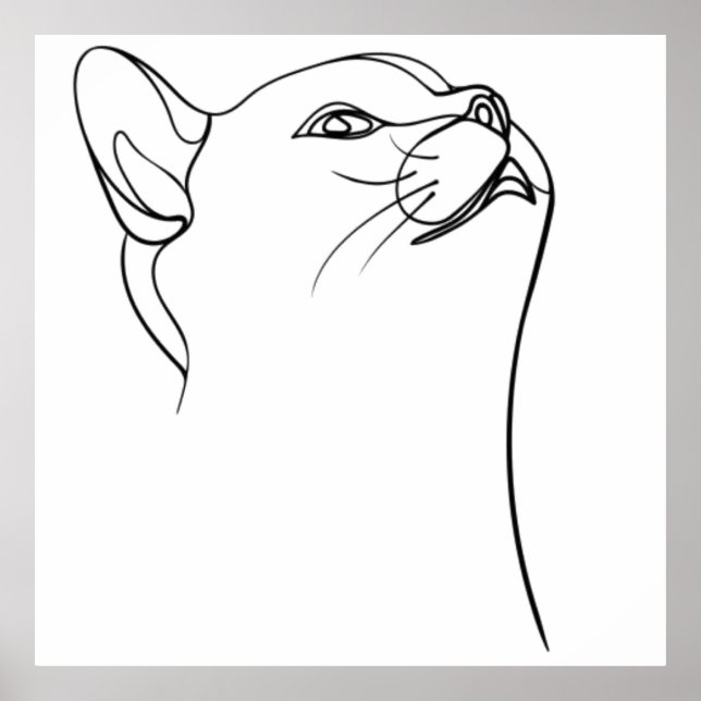 Poster Cat Line Art (Frente)
