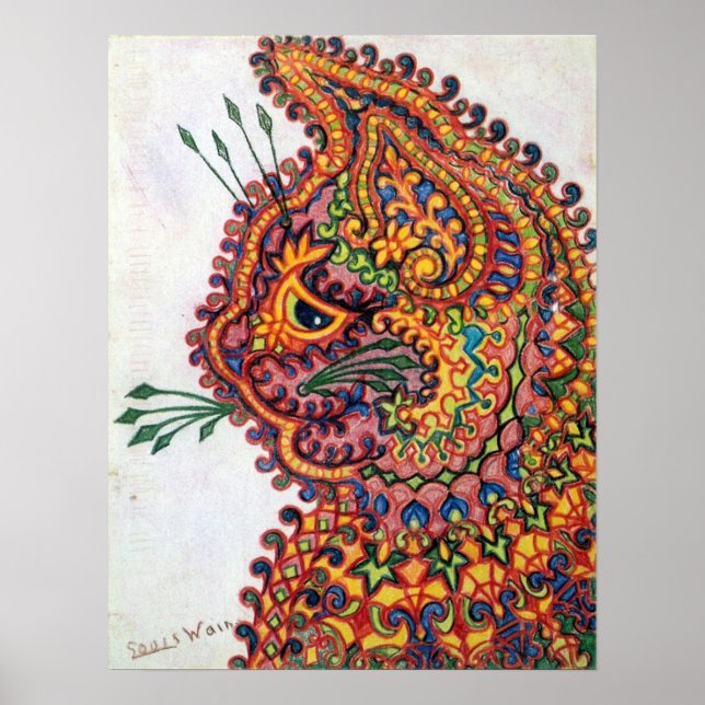 Pôster Cat, Louis Wain (Frente)