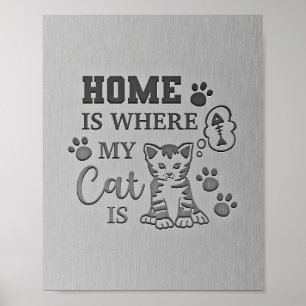 Poster Cat Lover Home É Onde Meu Gato