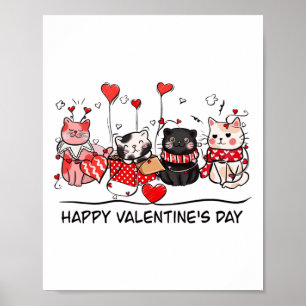 Poster Cat Lover Kitten Feliz Dia dos Namorados Homens Mu