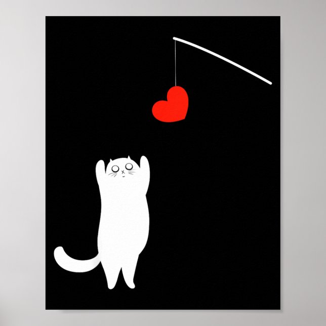 Poster Cat Lover Valentine's Day Animal Affection Love Fu (Frente)