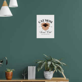 Poster Cat Mãe Social Club - Gatos, Animais, Animais, Ani