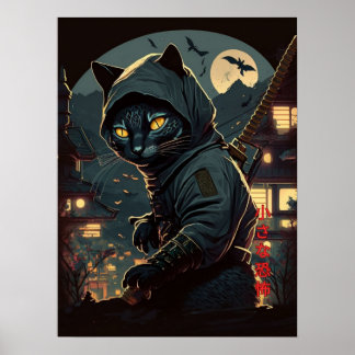 Poster Cat Ninja - Pequeno Terror