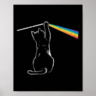 Poster Cat Rainbow Homens Espectrais de Ciência Prisma Le