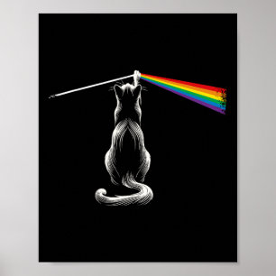 Poster Cat Rock Music Banda Engraçado Rock And Roll