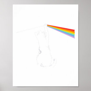 Poster Cat Rock Music Engraçado Cores de Gato