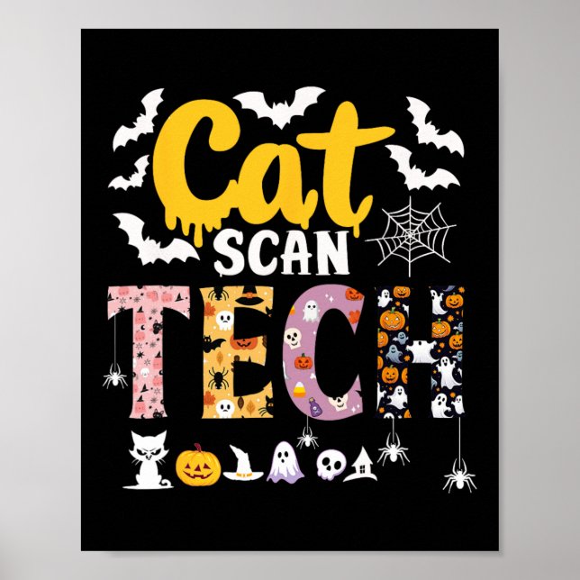 Poster Cat Scan Ct Rad Tech Halloween Costume Spider (Frente)