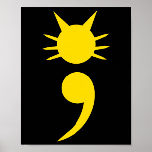 Poster Cat Semicolon pode sensibilizar a saúde mental mês
