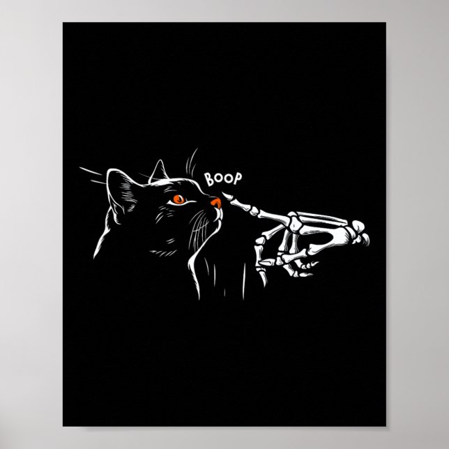 Poster Cat Skeleton Boop Halloween Pet Women Raparigas K (Frente)