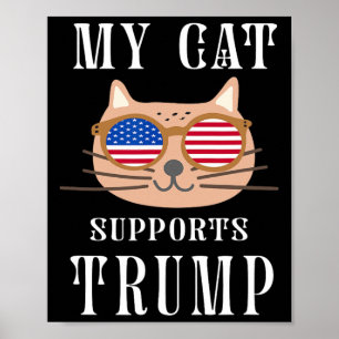 Poster Cat Suporta Trump 2024 Retire a Eleição Americana