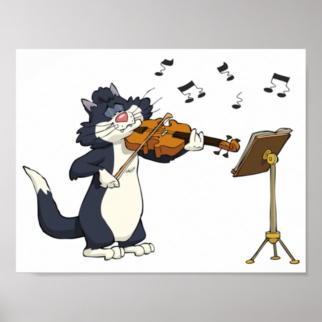 Poster Cat Tocando O Violino (Frente)