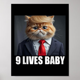 Poster Cat Trump 9 Lives Baby