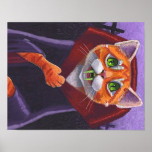 Poster Cat Vampire Orange Tabby