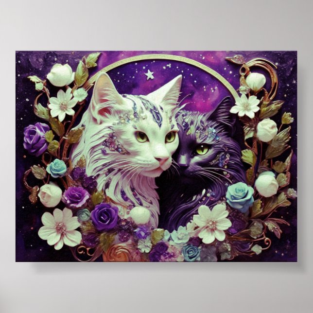 Poster Cat Wall Art para Cat Lovers (Frente)
