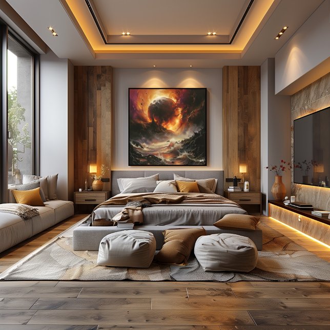 Pôster Cataclismo cósmico surrealista (Criador carregado)