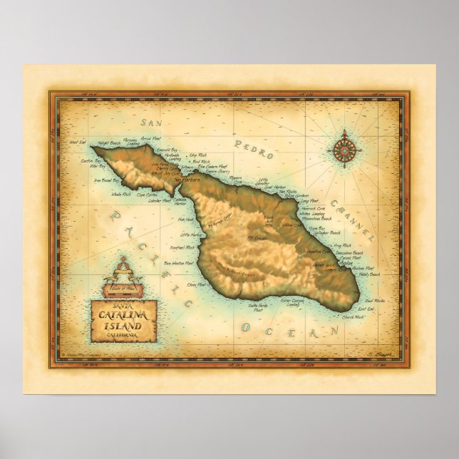 Pôster Catalina Island California (Frente)