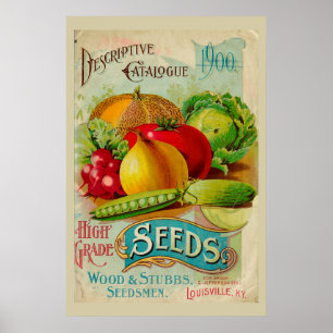 Poster Catálogo de Sementes Vegetais de Vintage Gardenin