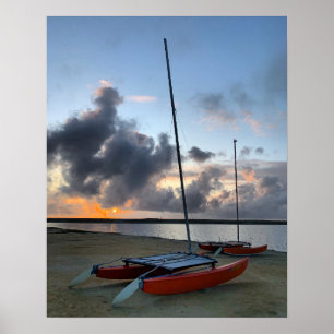 Poster Catamarans ao Sunset