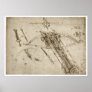 Poster Catapult, Leonardo da Vinci, 1490