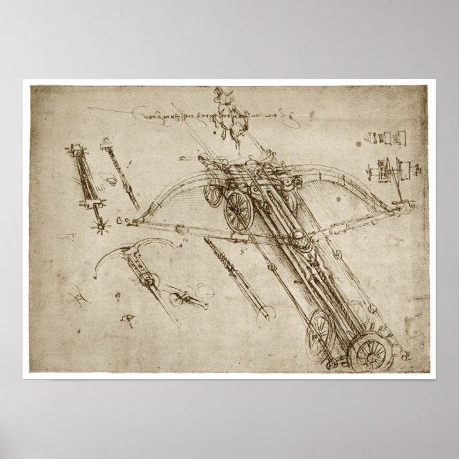 Poster Catapult, Leonardo da Vinci, 1490 (Frente)
